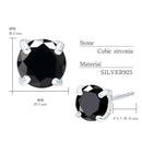 ピアス メンズ レディース ユニセックス ブラック キュービックジルコニア 5mm シルバー925 シルバーピアス