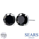 ピアス メンズ レディース ユニセックス ブラック キュービックジルコニア 8mm シルバー925 シルバーピアス
