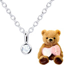 ネックレス レディース テディベア 誕生石 ダイヤモンド 一粒 フクリン 13930-s-tdt-01