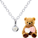 ネックレス レディース テディベア 誕生石 ダイヤモンド 一粒 フクリン 13930-s-tdt-01
