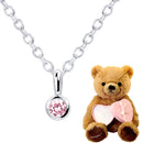 ネックレス レディース テディベア 誕生石 ダイヤモンド 一粒 フクリン 13930-s-tdt-01