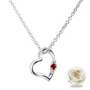 ネックレス レディース ハート ダイヤモンド 誕生石 プリザーブドフラワー 薔薇 ギフトセット 1491-1218