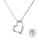 ネックレス レディース ハート ダイヤモンド 誕生石 プリザーブドフラワー 薔薇 ギフトセット 1491-1218