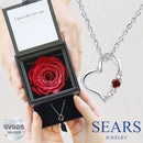 ネックレス レディース ハート ダイヤモンド 誕生石 プリザーブドフラワー 薔薇 ギフトセット 1491-1218
