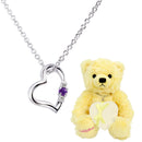 ネックレス レディース 誕生石 ダイヤ オープン ハート テディベア ぬいぐるみ ギフトセット 1491-tdt-01