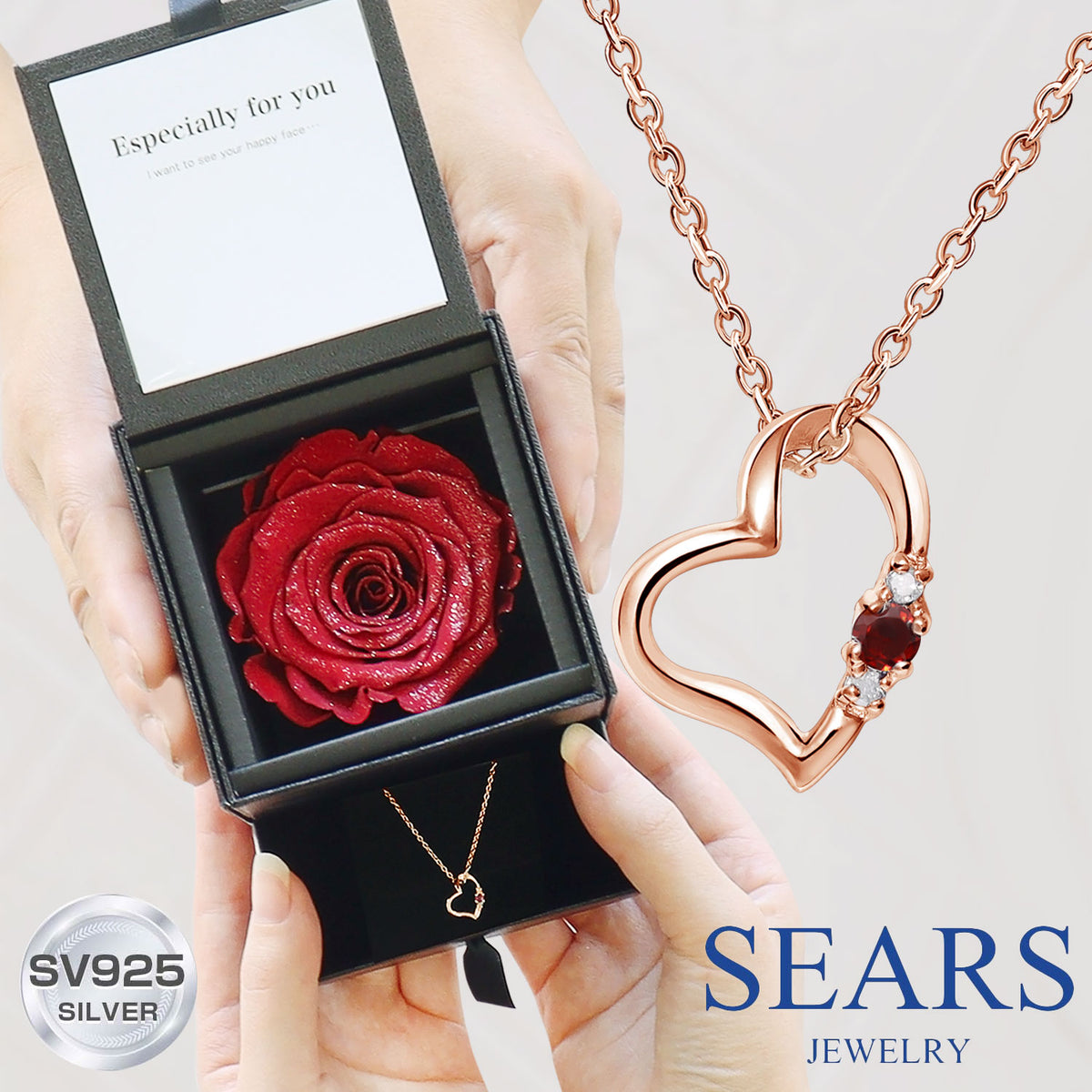 ネックレス レディース ハート ダイヤ 誕生石 ピンクゴールド