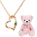 ネックレス レディース  テディベア ぬいぐるみ ラブ ハート ピンク ダイヤ 月 誕生石 1491p-tdt-01