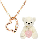 ネックレス レディース  テディベア ぬいぐるみ ラブ ハート ピンク ダイヤ 月 誕生石 1491p-tdt-01