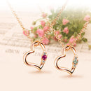 ネックレス レディース ハート ダイヤ 誕生石 ピンクゴールド プリザーブドフラワー ローズ ギフトセット 1491p-1218