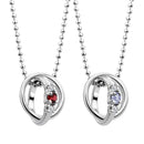 ベビーリング ネックレス レディース ダイヤモンド 12誕生石 2連 リングトップ dr66