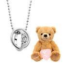 ネックレス レディース テディベア ぬいぐるみ ギフトセット 2連リング トップ ダイヤモンド 12誕生石 dr-66-tdt-01