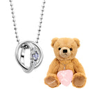 ネックレス レディース テディベア ぬいぐるみ ギフトセット 2連リング トップ ダイヤモンド 12誕生石 dr-66-tdt-01