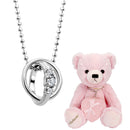 ネックレス レディース テディベア ぬいぐるみ ギフトセット 2連リング トップ ダイヤモンド 12誕生石 dr-66-tdt-01