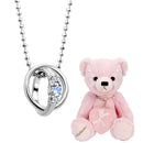 ネックレス レディース テディベア ぬいぐるみ ギフトセット 2連リング トップ ダイヤモンド 12誕生石 dr-66-tdt-01