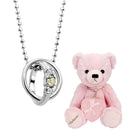 ネックレス レディース テディベア ぬいぐるみ ギフトセット 2連リング トップ ダイヤモンド 12誕生石 dr-66-tdt-01