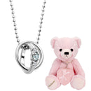 ネックレス レディース テディベア ぬいぐるみ ギフトセット 2連リング トップ ダイヤモンド 12誕生石 dr-66-tdt-01