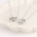 ベビーリング ネックレス レディース ダイヤモンド 12誕生石 2連 リングトップ dr66