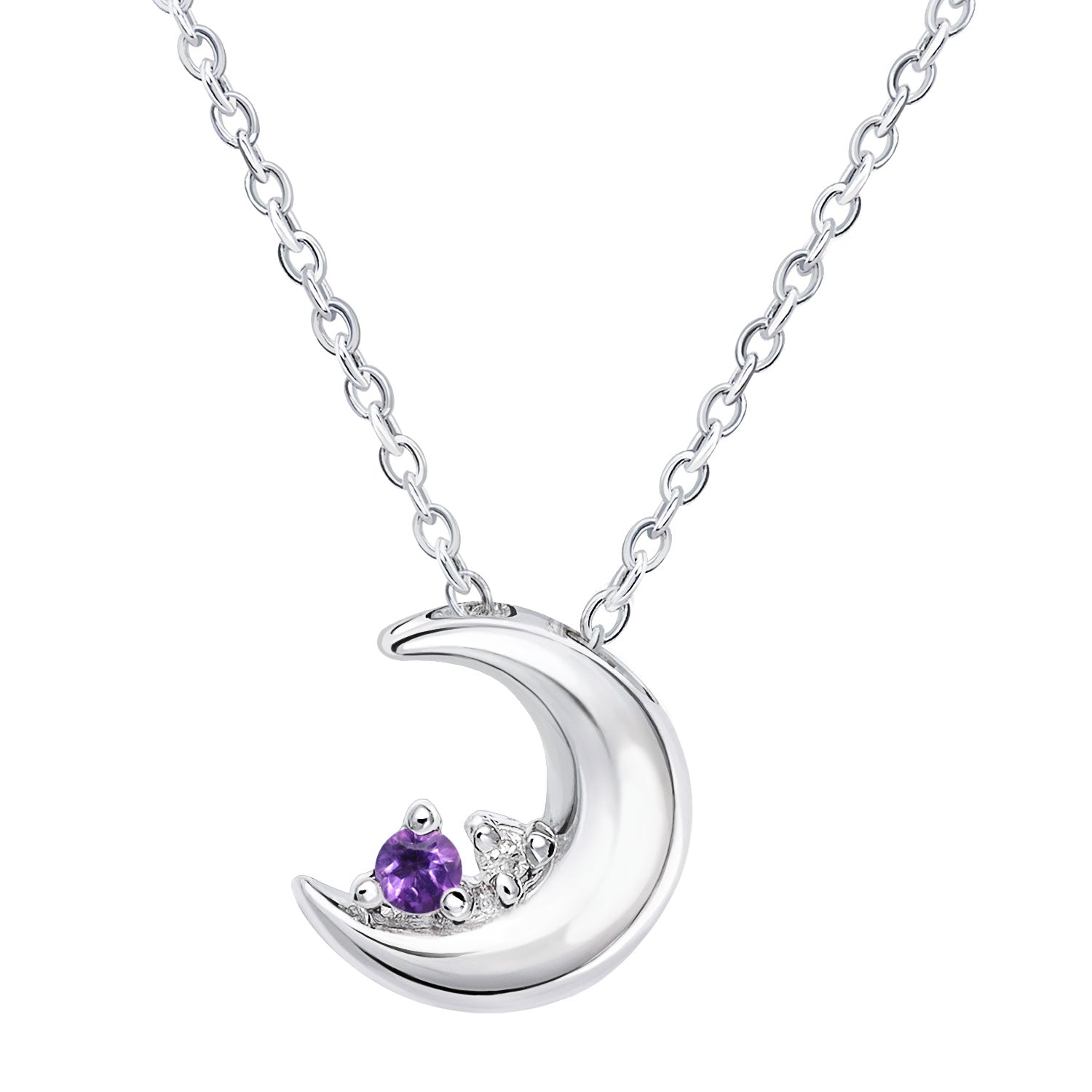 誕生石クレセントムーンネックレス
