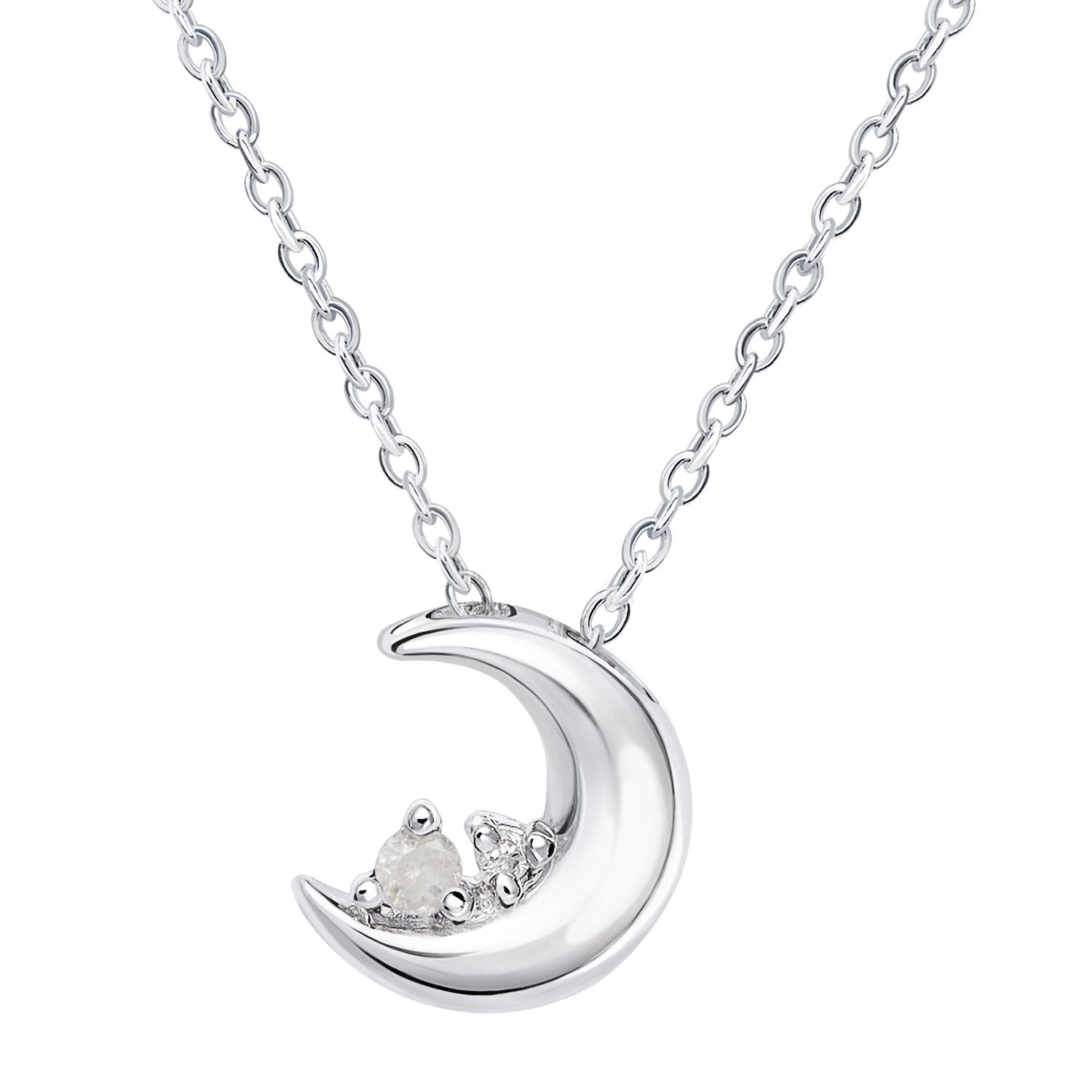 誕生石クレセントムーンネックレス