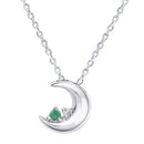 ネックレス レディース 月 ダイヤモンド 12誕生石 クレッセントムーン ネックレス e-1625