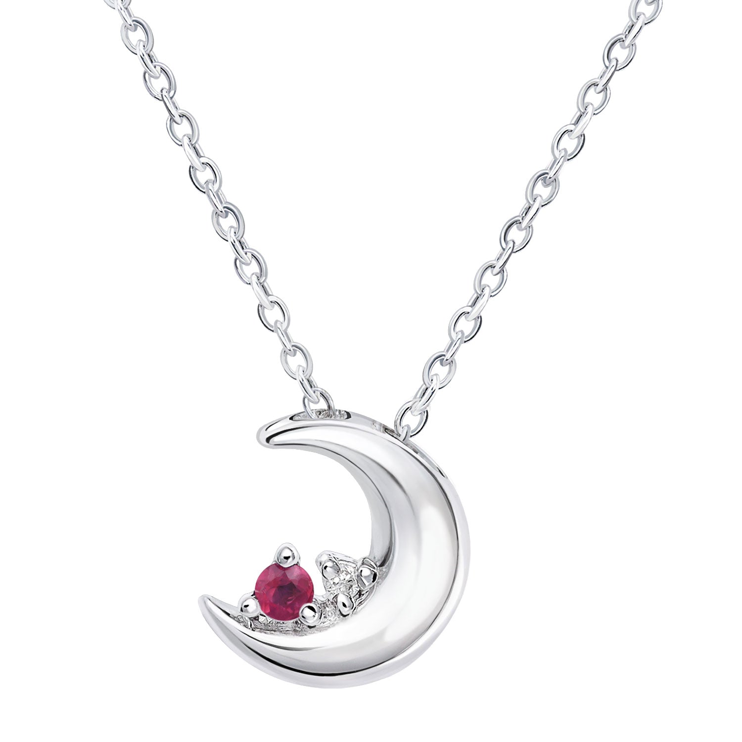 誕生石クレセントムーンネックレス