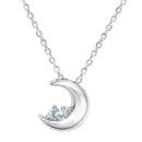 ネックレス レディース 月 ダイヤモンド 12誕生石 クレッセントムーン ネックレス e-1625
