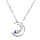 ネックレス レディース 月 ダイヤモンド 12誕生石 クレッセントムーン ネックレス e-1625