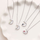 ネックレス レディース 月 ダイヤモンド 12誕生石 クレッセントムーン ネックレス e-1625