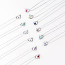 ネックレス レディース オープンハート 誕生石 ネックレス e-1658