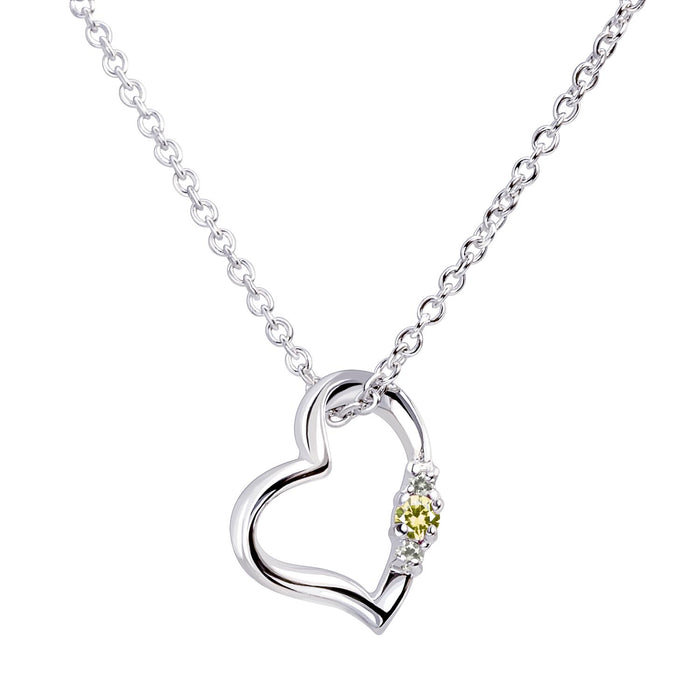誕生石ラブハートネックレス