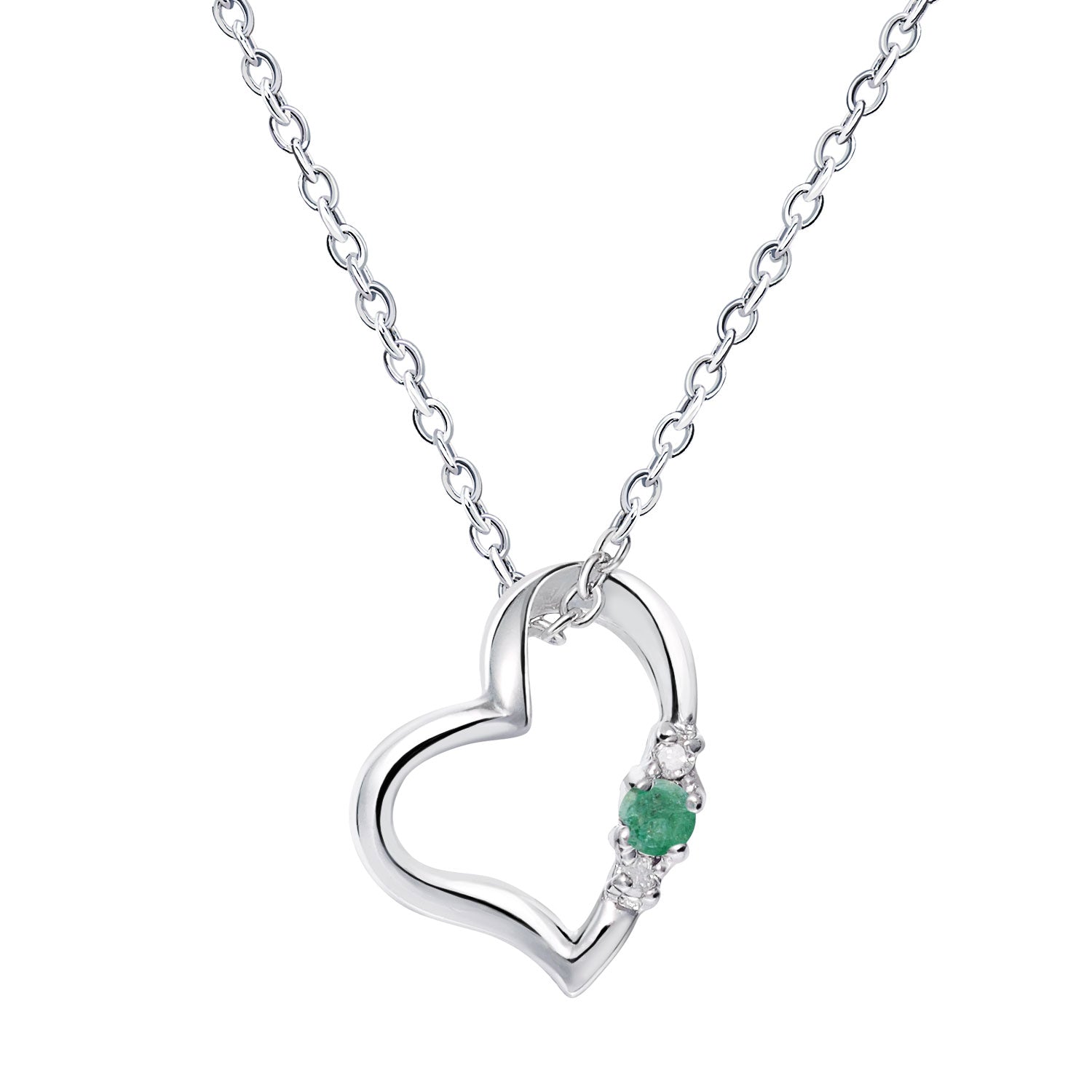 誕生石ラブハートネックレス