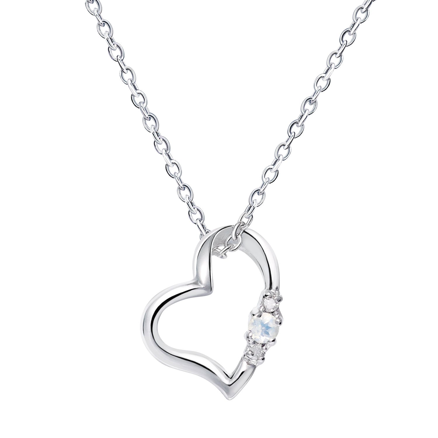 誕生石ラブハートネックレス