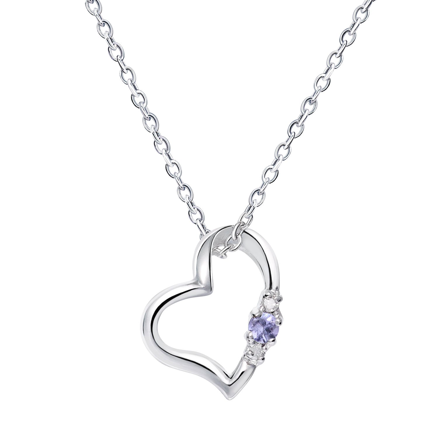 誕生石ラブハートネックレス