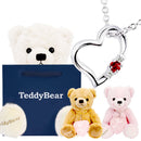 ネックレス レディース 誕生石 ダイヤ オープン ハート テディベア ぬいぐるみ ギフトセット 1491-tdt-01