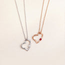ネックレス レディース ハート ダイヤ 誕生石 ピンクゴールド プリザーブドフラワー ローズ ギフトセット 1491p-1218