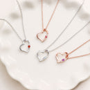 ネックレス レディース ハート ダイヤ 誕生石 ピンクゴールド プリザーブドフラワー ローズ ギフトセット 1491p-1218