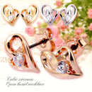 ピアス レディース キュービックジルコニア 一粒 ハート オープンハート 大粒 CZ e6127-pp