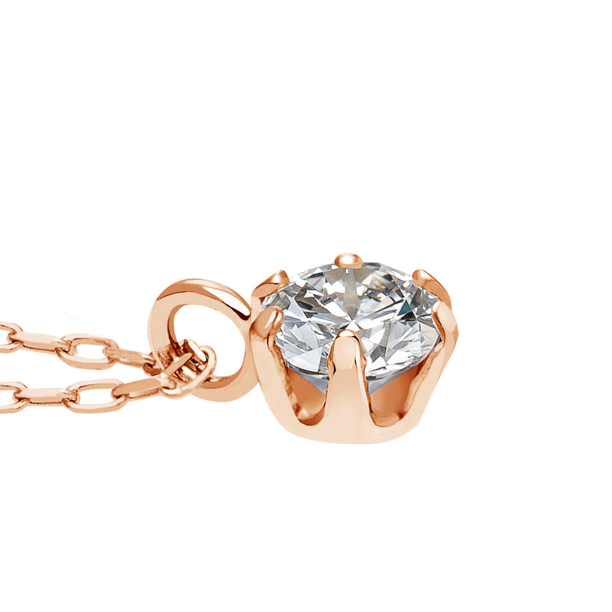 一粒 ダイヤモンド 0.1ct ネックレス レディース K18 ゴールド