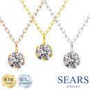 一粒 ダイヤモンド 0.1ct ネックレス レディース K18 ゴールド n7979b