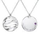 ネックレス メンズ レディース ユニセックス リバーシブル シルバー925 ダイヤモンド 誕生石 プレート コインネックレス