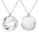 ネックレス メンズ レディース ユニセックス リバーシブル シルバー925 ダイヤモンド 誕生石 プレート コインネックレス