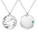 ネックレス メンズ レディース ユニセックス リバーシブル シルバー925 ダイヤモンド 誕生石 プレート コインネックレス