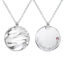 ネックレス メンズ レディース ユニセックス リバーシブル シルバー925 ダイヤモンド 誕生石 プレート コインネックレス