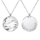 ネックレス メンズ レディース ユニセックス リバーシブル シルバー925 ダイヤモンド 誕生石 プレート コインネックレス