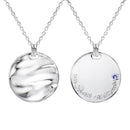 ネックレス メンズ レディース ユニセックス リバーシブル シルバー925 ダイヤモンド 誕生石 プレート コインネックレス