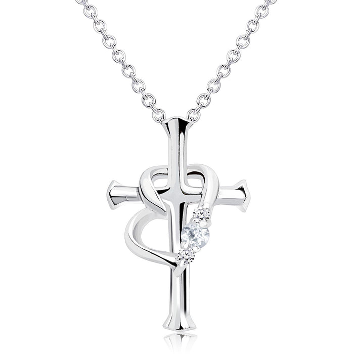 誕生石クロスハートネックレス