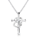 ネックレス レディース クロス ハート 十字架 ダイヤモンド 誕生石 p5257