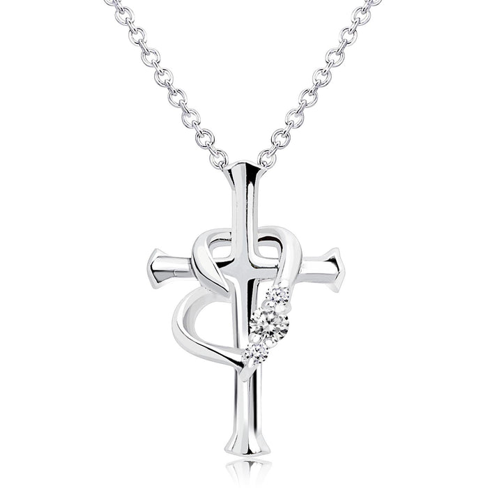 誕生石クロスハートネックレス