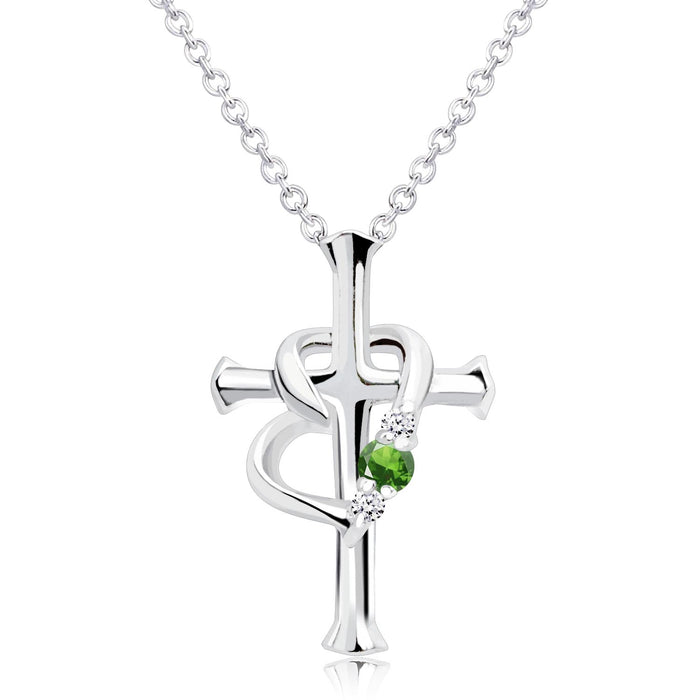 誕生石クロスハートネックレス