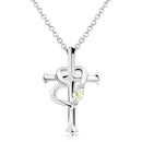 ネックレス レディース クロス ハート 十字架 ダイヤモンド 誕生石 p5257